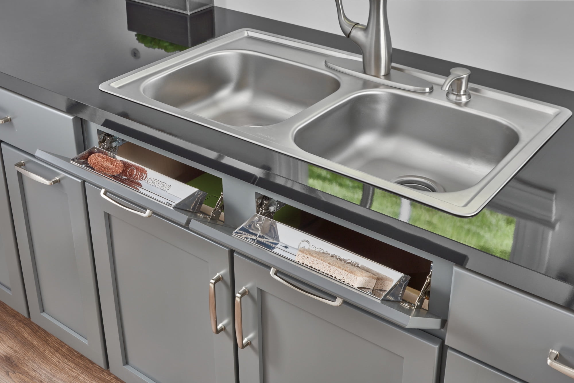 kitchen sink flip out tray