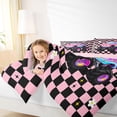 thumbnail image 3 of Manfei Cute Monster Truck Queen Comforter Set,Pink Checkboard Comforter Sets Queen,Pink Reversible,3pcs,1 Comforter and 2 Pillowcases, 3 of 7