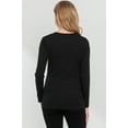 thumbnail image 3 of Solid Ruched Long Sleeve Square Neck Maternity Top, 3 of 3