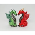 thumbnail image 4 of Ceramic Dragon Salt and Pepper Shakers Red Green 4" Gift, 4 of 5