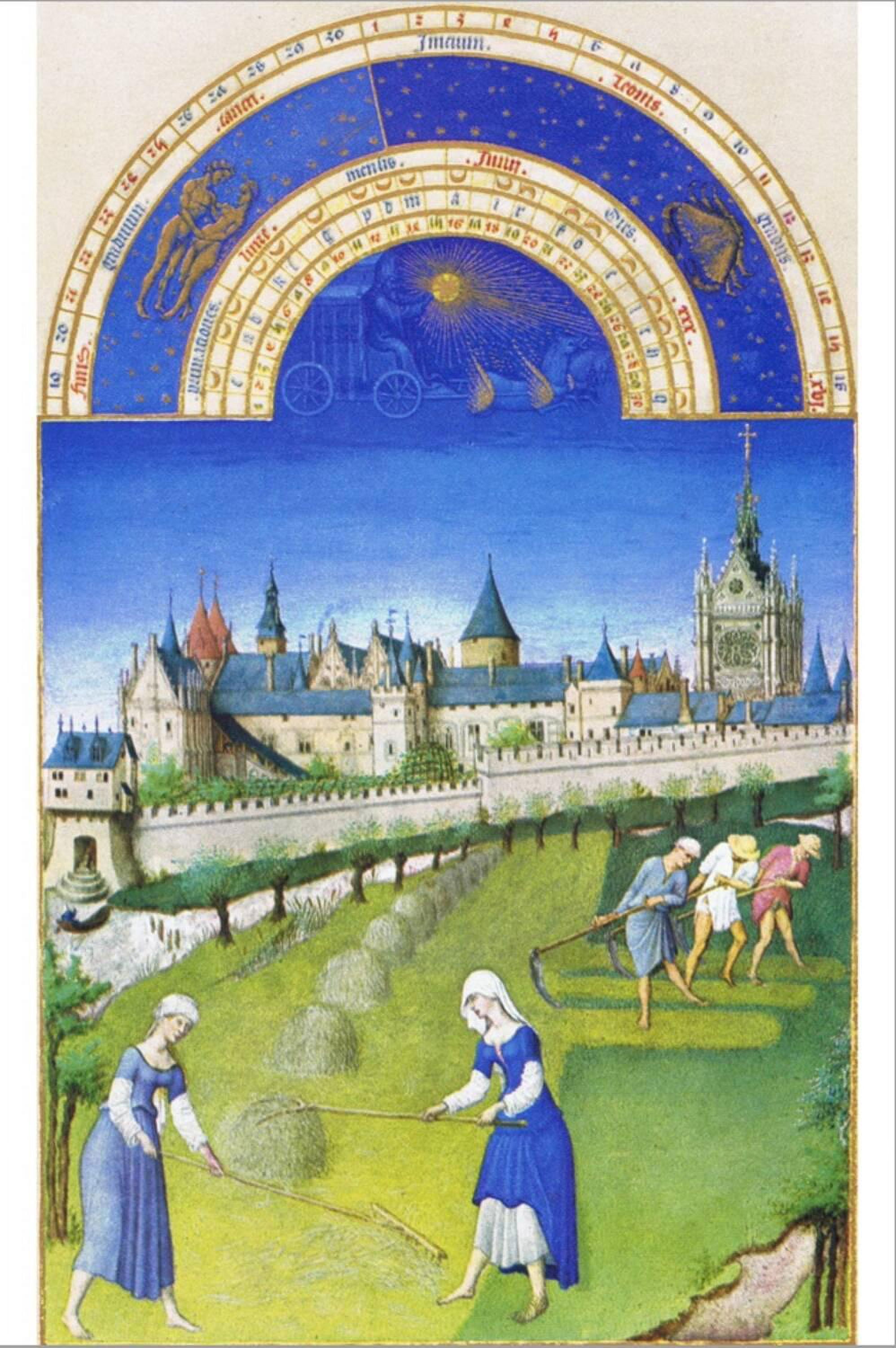 Art.com Le Tres Riches Heures Du Duc De Berry - June Stretched Canvas Print Wall Art by Paul Herman & Jean Limbourg, 16" x 24"