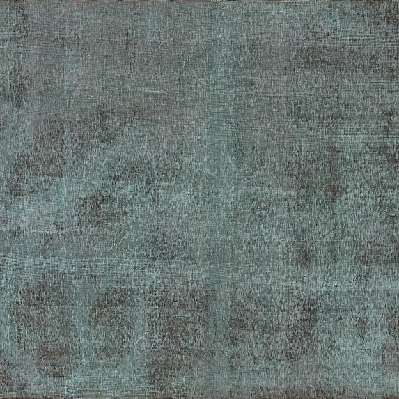 Ahgly Company Indoor Square Oriental Turquoise Blue Industrial Area Rugs, 4' Square
