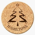 thumbnail image 1 of Personalized Family Cork Coasters with Christmas designs | Set of 2 or 4 Coasters, 1 of 2