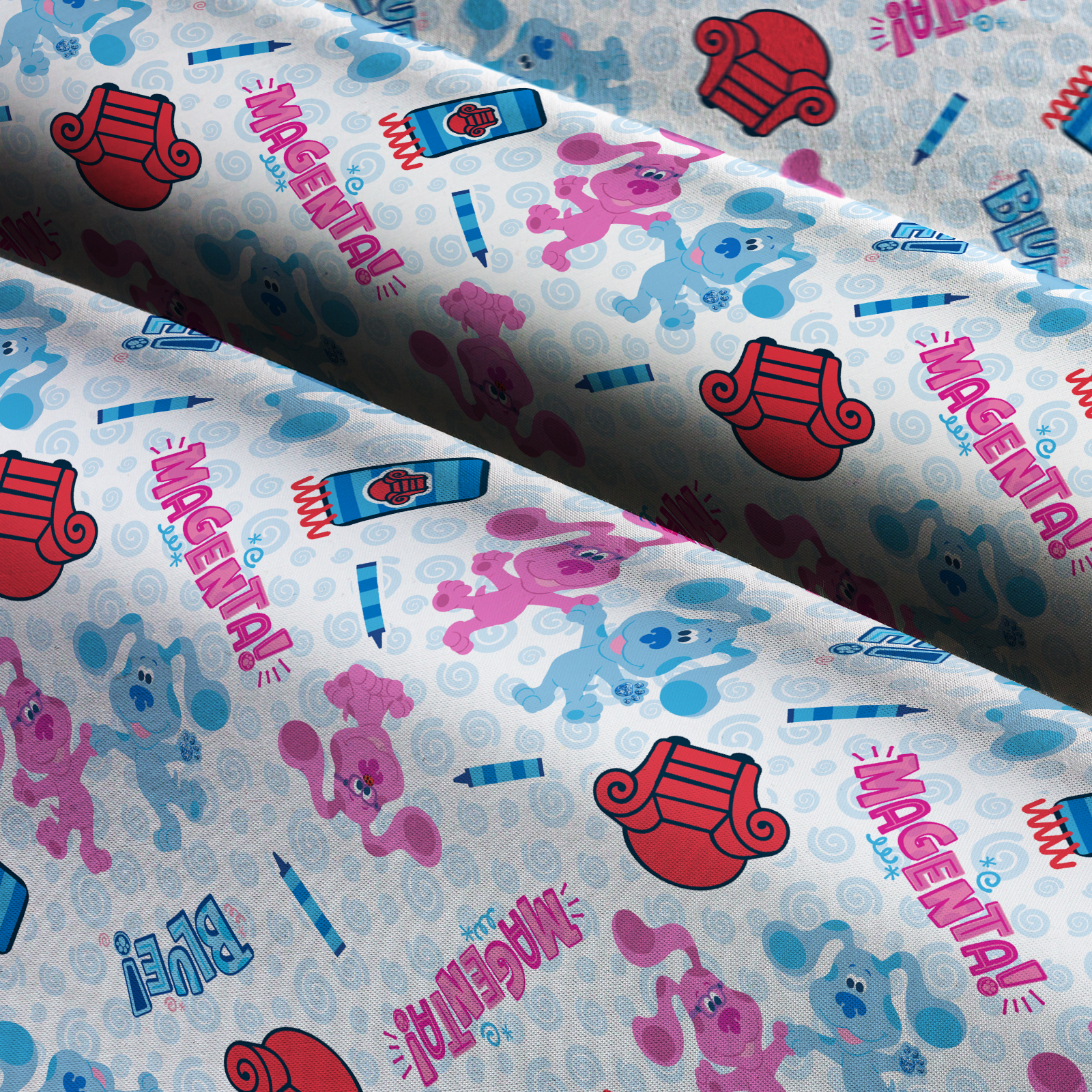Springs Creative 43" 100% Cotton Characters Sewing & Craft Fabric 10 yd By the Bolt, Blue and Magenta