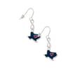 thumbnail image 3 of Delight Jewelry Silvertone Blue Texas with Red Heart Silver tone Infinity French Earrings, 3 of 4