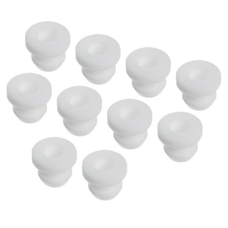 

10Pcs Snap Rubber Grommet Hole Plug Mount Dia 7.5mm ID 5mm H 9mm Seal Anti-Scratch for Cable Pipe White