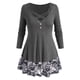 thumbnail image 1 of Camiseta con Panel de Encaje de Talla Extra Rosegal  Mangas largas de talla grande, 1 of 5
