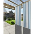 thumbnail image 3 of nqOlkjepod Outdoor Curtains for Patio Waterproof, Blue Gray Stripes Outdoor Privacy Panels Grommet, Contemporary Minimalist Abstract Lines Blackout Outside Curtains for Porch 54"x108", 1 Panel, 3 of 8