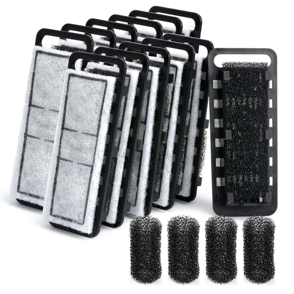 Cartuchos de filtro para acuarios NICREW Slim (12 unidades) con esponjas de admisión (4 unidades)