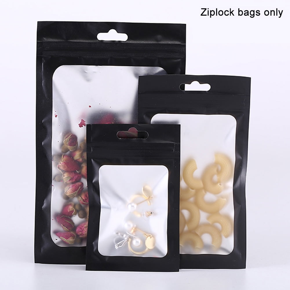 100pcs With Clear Window Reusable Zip Lock Self Sealing Storage Bag Home Kitchen 100pcs With Clear Window Reusable Zip Lock Self Sealing Storage Bag Home Kitchen