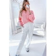 thumbnail image 6 of Women's Elegant Peach Blossom Knitted Notched Neck Sweater - [ZhiHiMeRi] | (US 20-22)2XL, 6 of 12