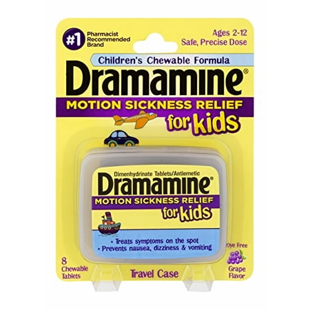 Dramamine Motion Sickness Relief for Kids Grape Flavor (Pack of 2)
