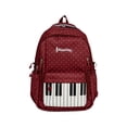 thumbnail image 2 of FUZHIQ Piano School Backpack for 3rd 4th 5th 6th Grade, Cute Polka Dot Piano Music Bookbag, Multi Pocket Lightweight for Ages 7-13 Elementary Back to School Bag, Red, 2 of 4