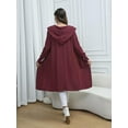 thumbnail image 4 of joyinspring Women's Cable Cardigan Long Sweater - Solid Color Knit Hooded with Pockets - Fall/Winter Long Sleeve Jacket 2030, 4 of 6