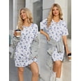 thumbnail image 5 of Ekouaer Cotton Nightgowns for Women Short Sleeve Sleep Shirts Crew Neck Night Dress Nightshirt with Pockets, 5 of 6
