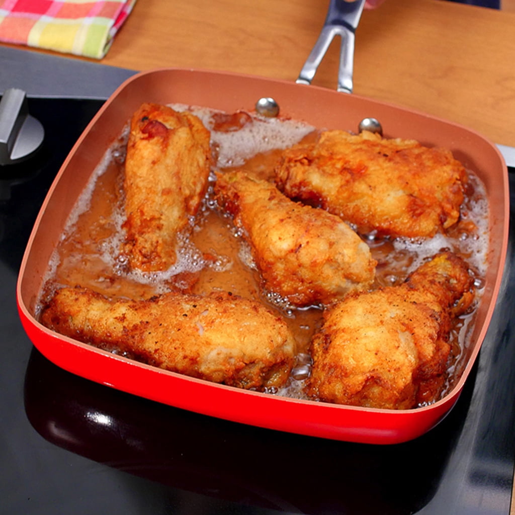 Red Copper 9.5-Inch Square Dance Pan by BulbHead