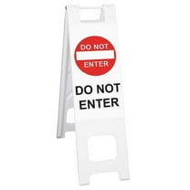Barricade Sign, Plastic, Engineer, 45 in Height, 3 in Length, 11 lb, White