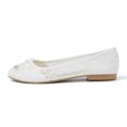 thumbnail image 2 of Breathable Lace Round Toe Women Flats,White 7, 2 of 5