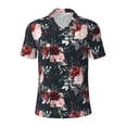 thumbnail image 2 of Daiia Watercolor Floral Pattern Men’s Polo Shirts,Solid Deck Shirt,Classic Fit, Breathable Cotton Polo for Casual and Sport Wear-X-Large, 2 of 7