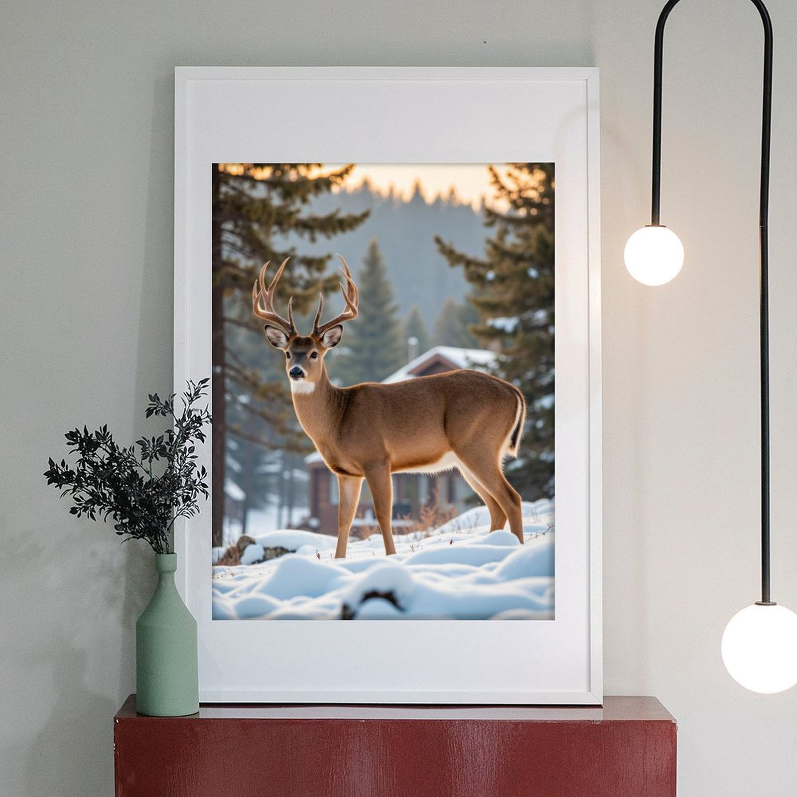 Diamond Art Kits for Adults - 5d Deer In Winter Woodland Scene Diamond Painting for Adults, Diamond Art for Adults Beginners, Diamond Painting Kits for Adults for Home Wall Decor
