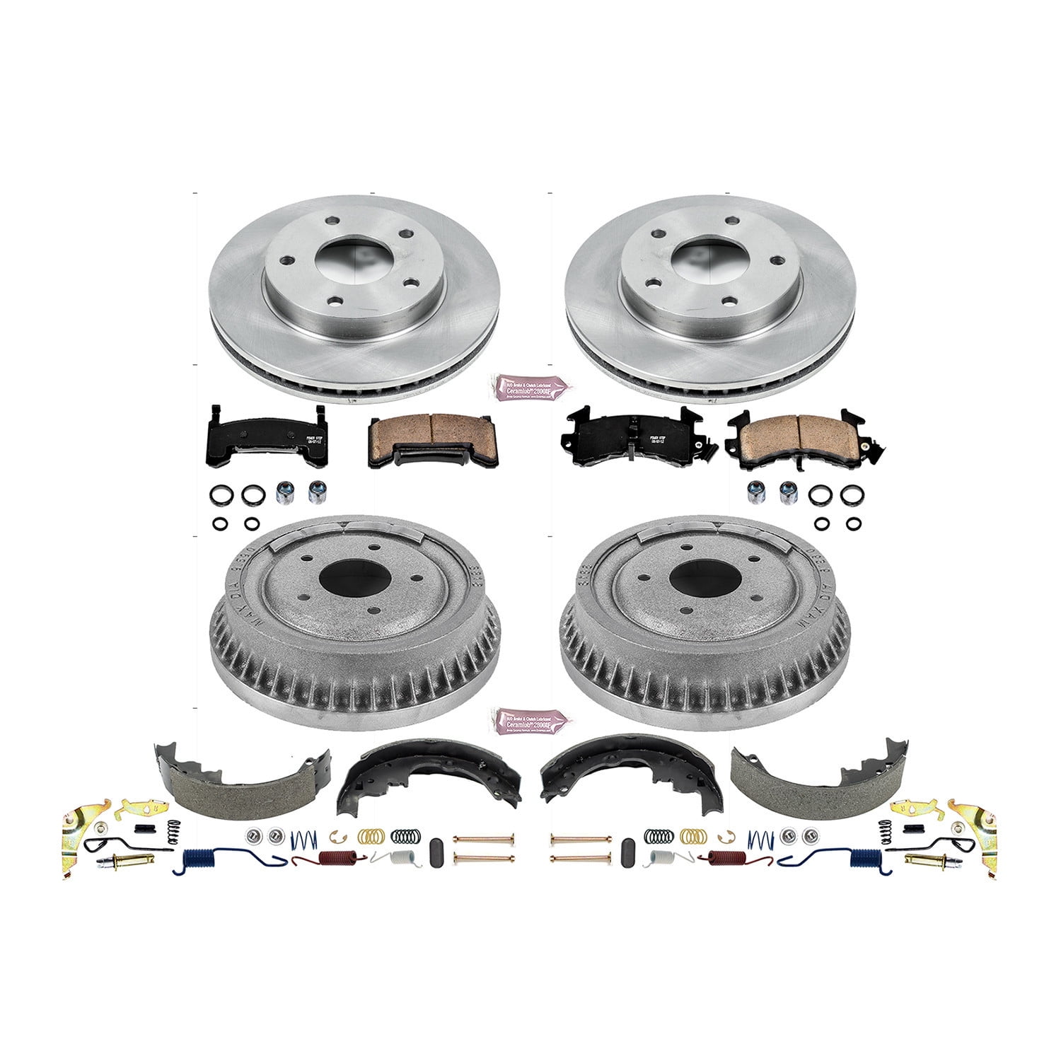 Power Stop Front and Rear Stock Replacement Drum and Shoe Kit KOE15045DK
