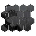 thumbnail image 3 of The Tile Life Stately Hex Nero Marquina Porcelain Hexagon Mosaic Tile - 11 x 14 in. - Polished - 6-Piece - Floor, Wall & Backsplash, 3 of 13