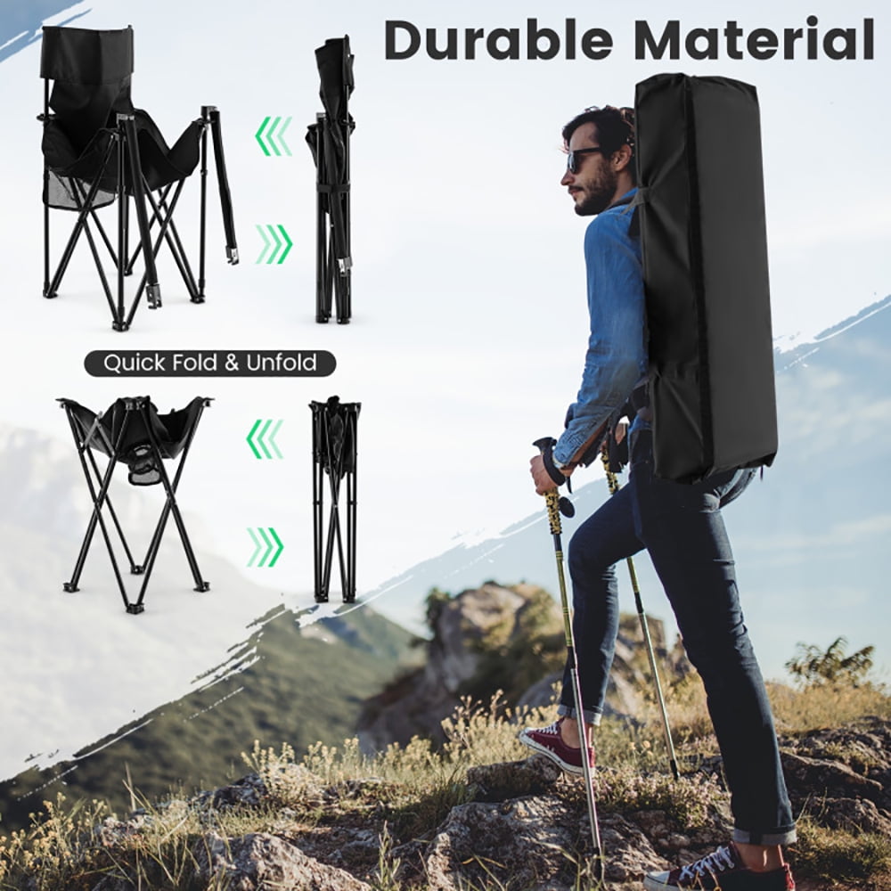 Aimee Lii Outdoor Folding Camping Chairs and Table Set with Carrying Bag, Portable Chairs for Adults, Black