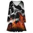 thumbnail image 3 of Dark Skull Long Sleeve Dresses For Women Vintage Elegant Party Dress Oversized V-neck Dress S-8XL, 3 of 7