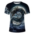 thumbnail image 3 of SXcggal Male Dragon T Shirt Summer Short Sleeve T Shirt Top Animal Themed Shirt Graphic Shirt Tops Breathable Lightweight Men's T-Shirt, 3 of 4