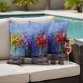 thumbnail image 5 of Spring Flowers Pillow Covers 2 Pack Yellow Red Pink Purple Flower Oil Paintings Gradient Pillowcase Waterproof Outdoor Throw Pillow Cover for Patio Garden Square Cushion 20”x20”, 5 of 9