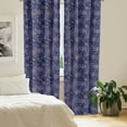 thumbnail image 2 of Ambesonne Dark Blue Curtains, Snowflakes Xmas Art, Pair of 28"x84", Multicolor, 2 of 5