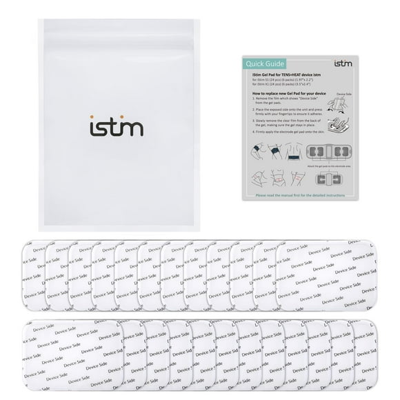 Electrodos de gel iStim X1 para la unidad TENS inalámbrica iStim X1: almohadillas adhesivas japonesas para aliviar el dolor, compatibles con la máquina TENS iStim X1, fisioterapia sin fármacos, 24 uni