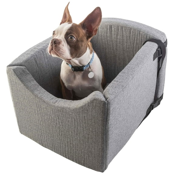 PETMAKER Dog Car Seat with Safety Tether for Small Pets up to 25lbs, Gray