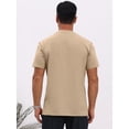 thumbnail image 3 of DARING DIVA Men's Henley Crew Neck Short Sleeve Button Down T-Shirt M Khaki, 3 of 7