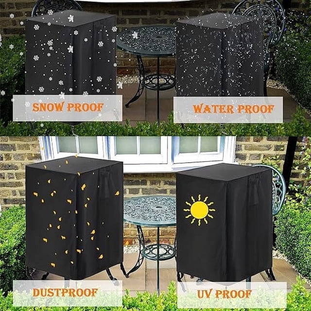 MTBLYS Fire Pits Cover Square Outdoor Fireplace Gas Propane Fire Table Cover 420D Fire Tray Cover Waterproof Windproof Patio High Fire Trays Outdoor Use