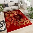 thumbnail image 3 of 4x6 Area Rugs Noble Golden Dragon Rugs for Kids Bedroom, Abstract Floral Print Office Rug Low Pile are Not Stumbling Foot for Living Room End Table Nursery, 3 of 7