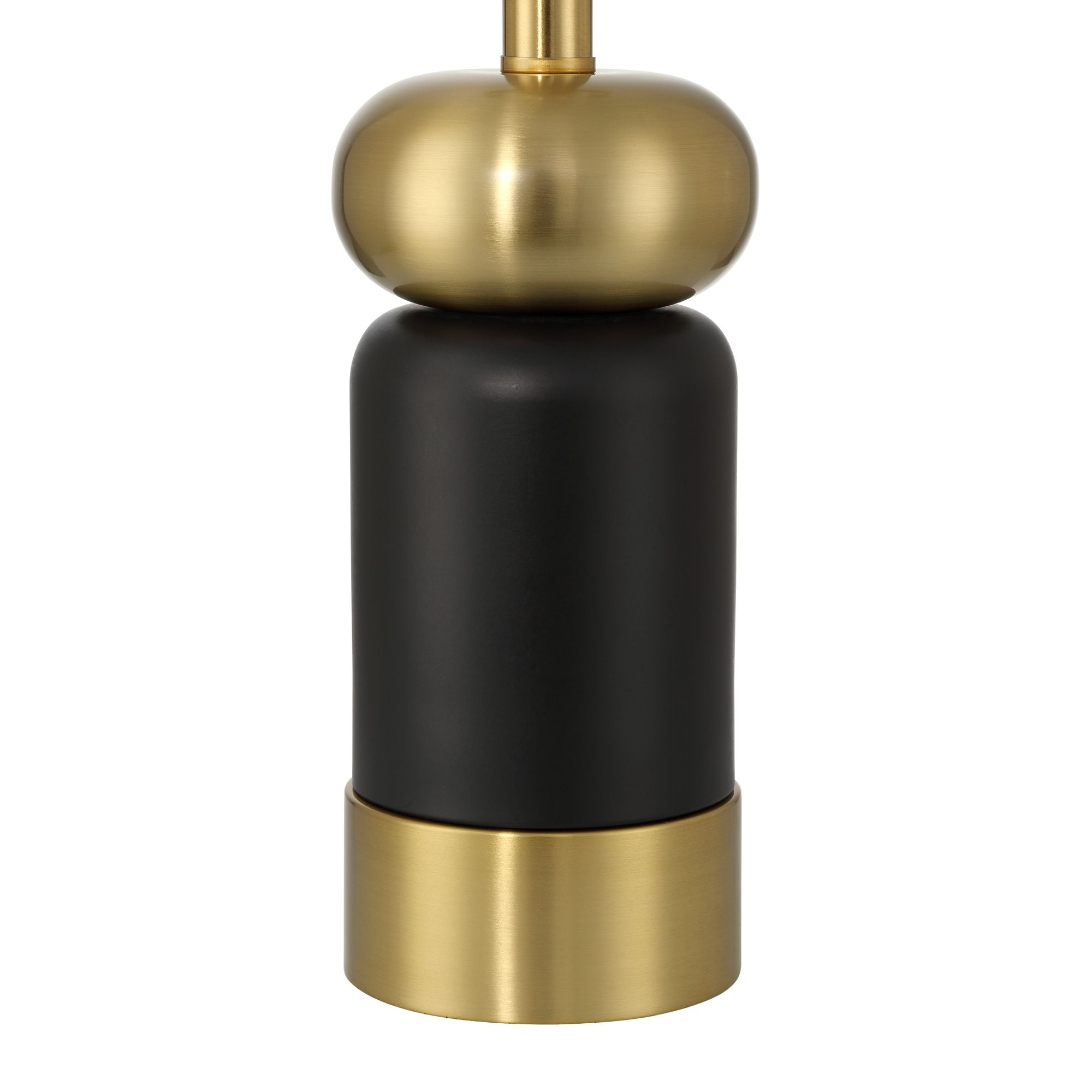 360 Lighting Anthem 21 3/4" High Small Modern Accent Table Lamp Black Brass Finish Metal Single Black Shade Living Room Bedroom