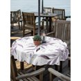 thumbnail image 3 of Outdoor Tablecloth with Umbrella Hole Zipper Purple Floral Round Tablecloth 54" Waterproof Outside Table Cloth Watercolor Botanical Flower Country Spring Patio Table Cover Tablecloths for Picnic, 3 of 8