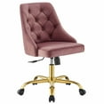 thumbnail image 2 of Modway Distinct Tufted Swivel Performance Velvet Office Chair in Gold Dusty Rose, 2 of 9