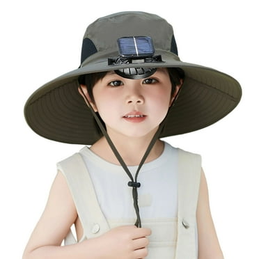 Solar Fan Hat Wide Brim Solar Fan Hat Outdoor Wide Brim Sun Hat with Solar Fan Fishing Hat - Removable & USB Charging Fan