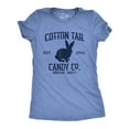 thumbnail image 1 of Womens Cotton Tail Candy Co T Shirt Funny Easter Sunday Chocolate Bunny Rabbit Tee for Ladies (Light Heather Blue - COTTON) - L, 1 of 3