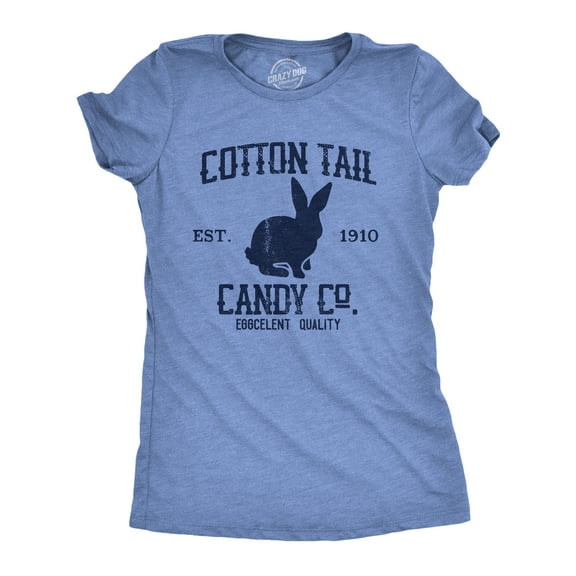 Womens Cotton Tail Candy Co T Shirt Funny Easter Sunday Chocolate Bunny Rabbit Tee for Ladies Womens Graphic Tees