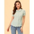 thumbnail image 2 of Unique Bargains Chemise Douce Vintage Col Poupée Boutonnée pour Femmes, 2 of 5