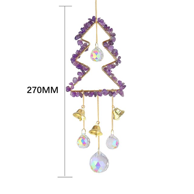 Atrapaluz de cristal colgante de prismas de campana de árbol de Navidad para el dormitorio del hogar (B) Ehuebsd Libre de BPA