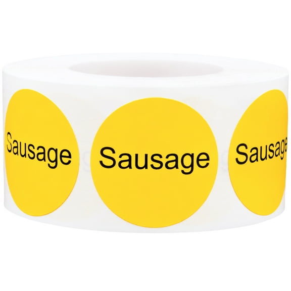 Sausage Deli Food Labels | 1" Round - 500 Labels