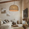 thumbnail image 5 of Arturesthome Japanese Rattan Weaving Kitchen Counter Pendant Light Hemp Rope Chandelier, 5 of 13