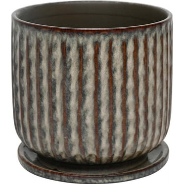 Better Homes & Gardens 8 inch Ceramic Paul Planter with Attached Saucer