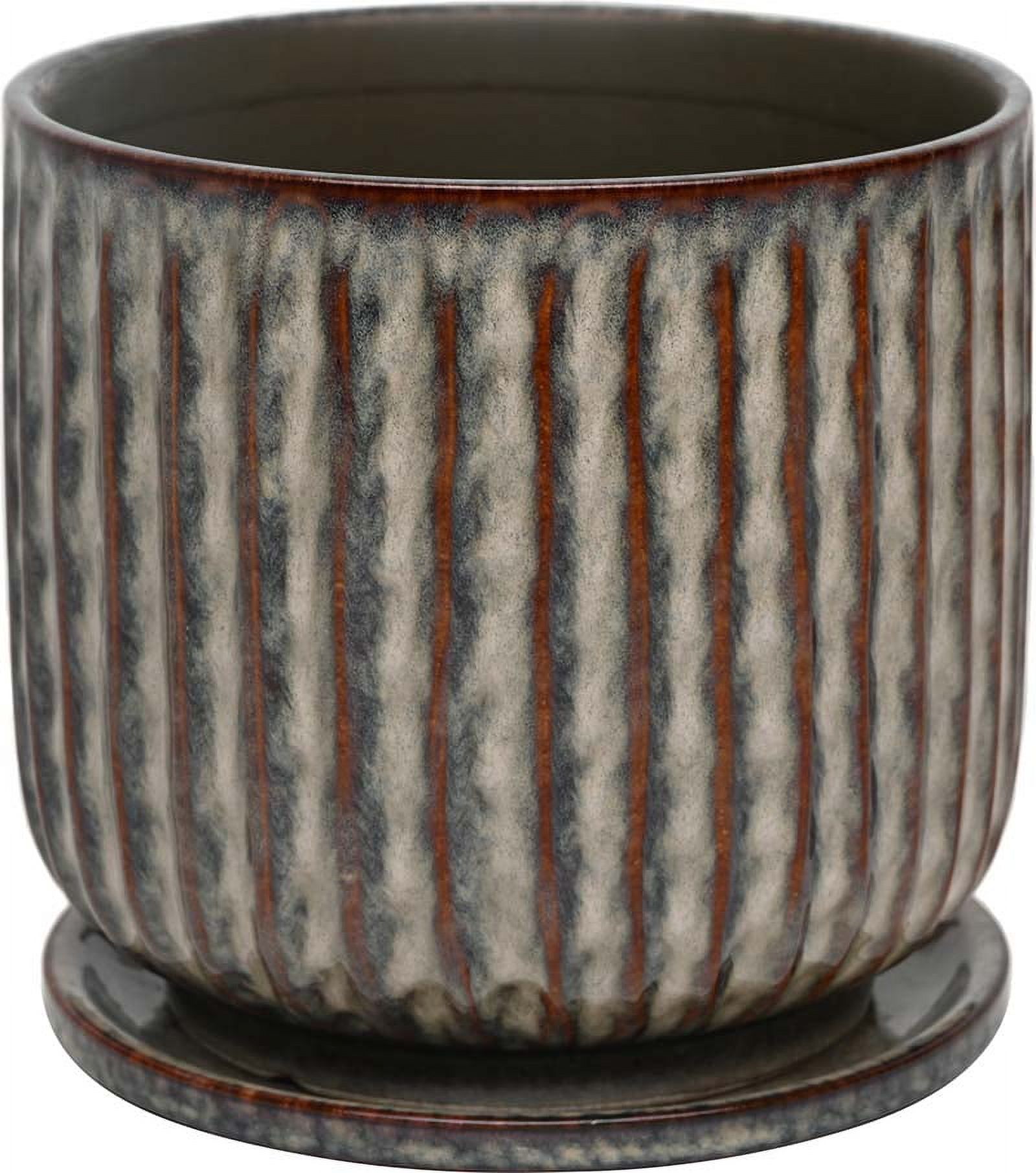 Better Homes & Gardens 8 inch Ceramic Paul Planter with Attached Saucer