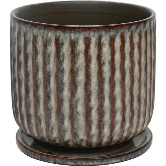 Better Homes & Gardens 8 inch Ceramic Paul Planter with Attached Saucer