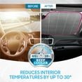 thumbnail image 3 of BDK Pink Flamingo Floatie Front Windshield Sunshade Accordion Folding Style Auto Shade for Car Truck SUV Van Blocks UV Rays Sun Visor Protector Easy Setup Keeps Your Vehicle Cool - 58 x 27 inches, 3 of 4